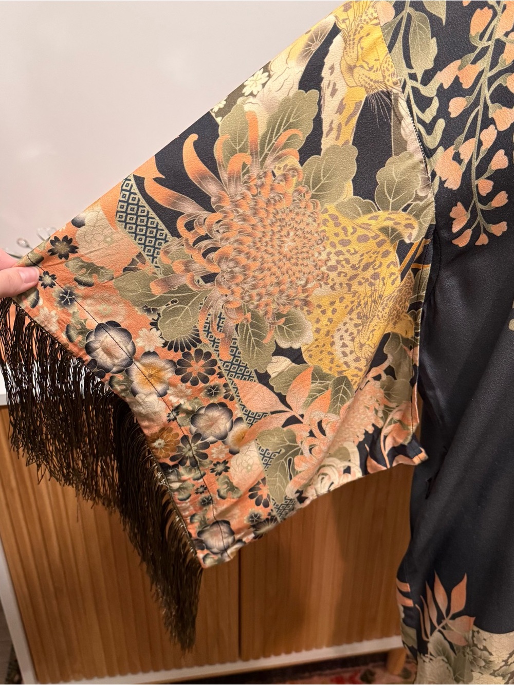 Spell Floral Fringe Mini Dress in Navy, Peach, Cream - Picture 5 of 14